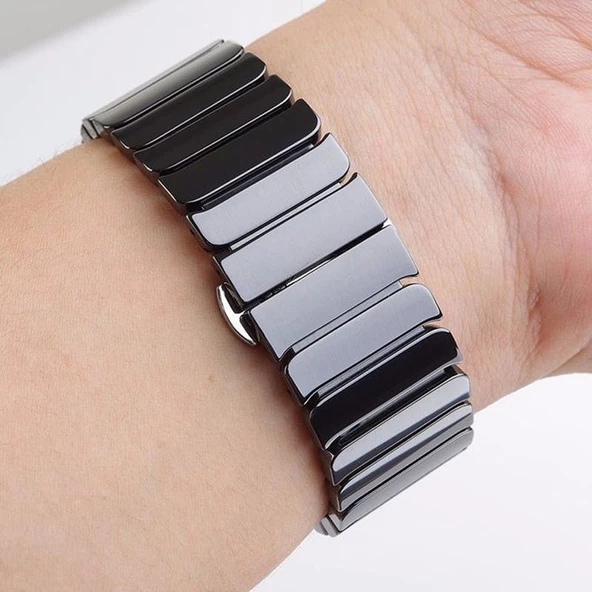 Gpack Apple Watch 9 41mm Kordon Parlak Seramik Kaplama Yatay Görünüm Yandan Çıtçıt ZR - Resim 3