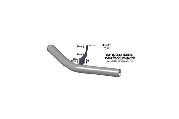 OMSA Nissan Qashqai Texas Ön Alt Koruma Çap:60 Krom 2014-2018 Arası - 5