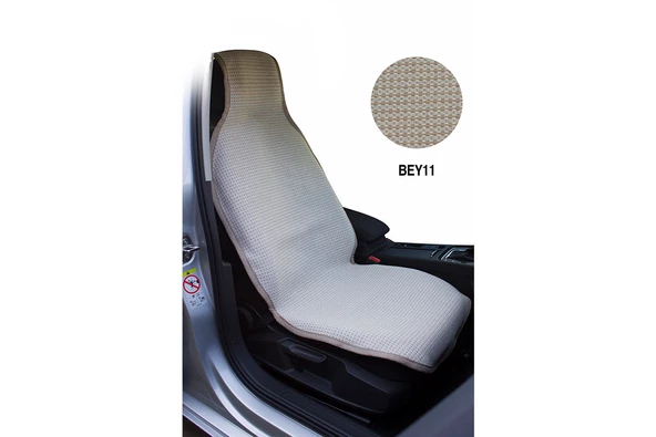 Universal Oto Koltuk Kılıfı Minder Terletmez Bej Renk 3 Parça - 2