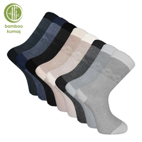 Bambu Erkek Çorabı - Tumaniş - 8'li Set (17104) - 1