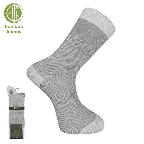 Bambu Erkek Çorabı - Tumaniş - Kül Gri (17104-R5) - 1