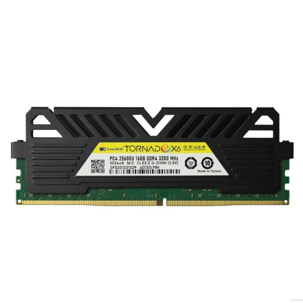 TWINMOS 16GB DDR4 3200MHZ SOĞUTUCULU PC RAM TornadoX6 TMMDD416GB3200DKBX6 CL22