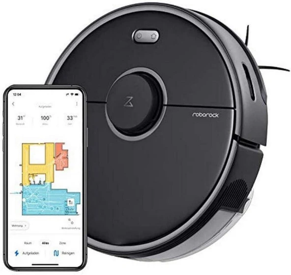 Roborock S5 Max Vacuum Cleaner Siyah Akıllı Robot Süpürge ve Paspas - TEŞHİR