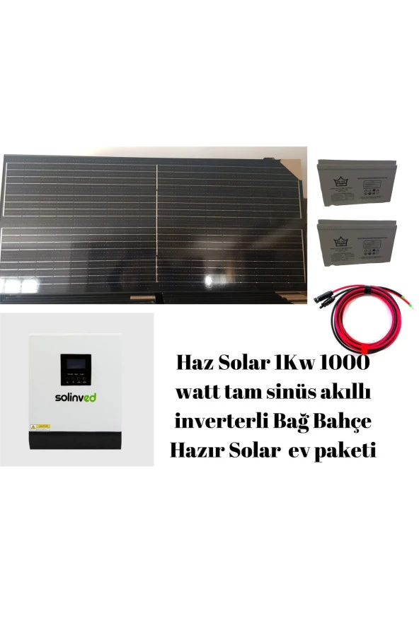 1000 Watt Taşınabilir Güneş Enerjili Televizyon Aydınlatma Buzdolabı Paketi