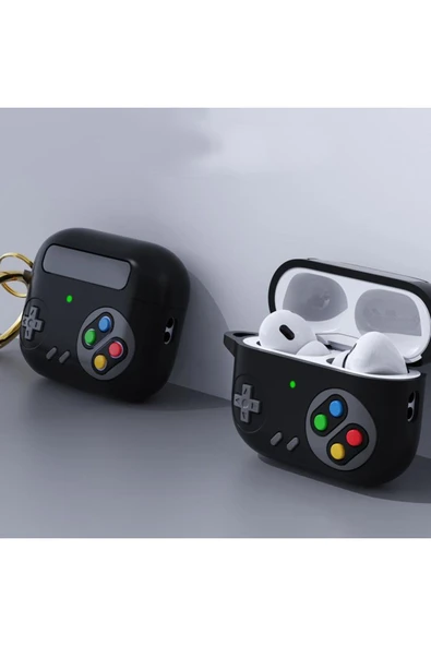 Airpods Pro 2 ile uyumlu Kulaklık Kılıfı Yumuşak Soft Dokunuş Retro Görünümlü Nint-endo - 5