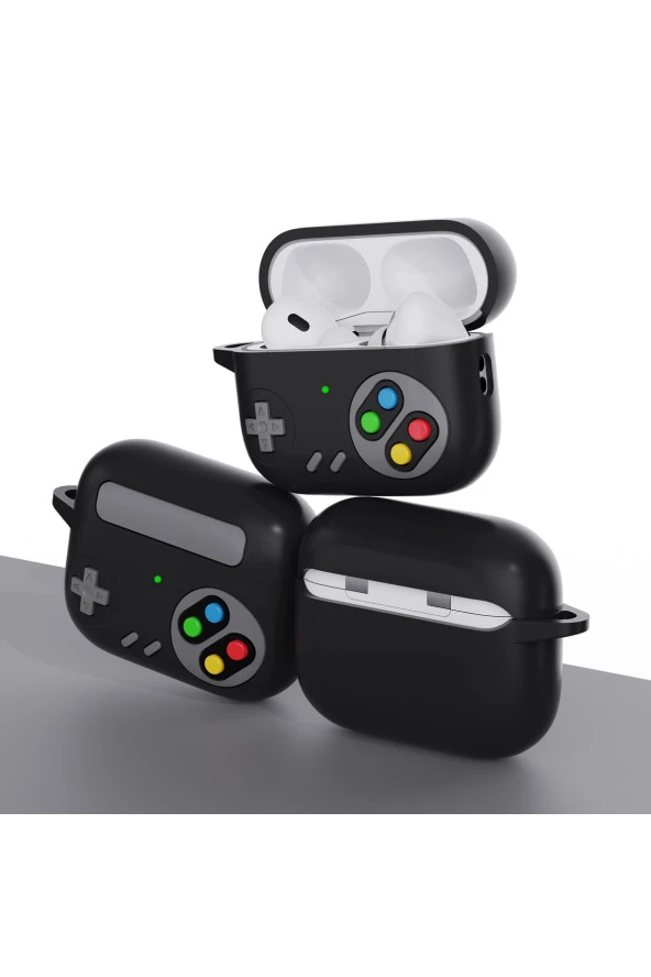 Airpods Pro 2 ile uyumlu Kulaklık Kılıfı Yumuşak Soft Dokunuş Retro Görünümlü Nint-endo - 2