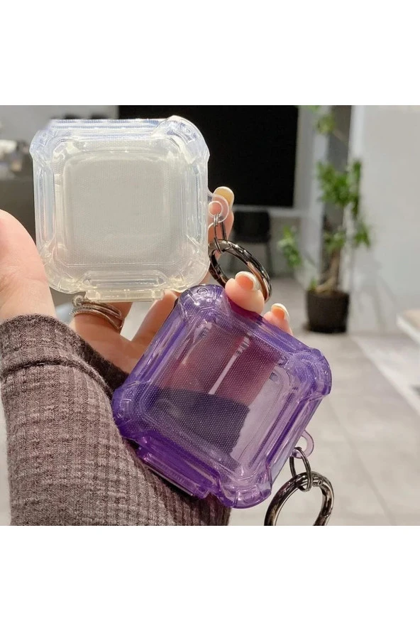 Galaxy Buds 2 Pro ile uyumlu Transparan Şeffaf Renkli Forever Kancalı Sert Koruma Kirden Koruyan - Resim 3