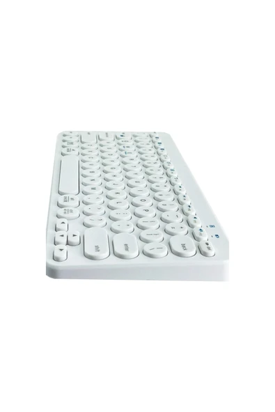 B380 Bluetooth Bağlantılı Ince Tasarım Ipad Ile Uyumlu Telefon Tablet Için Q Klavye Beyaz - 2