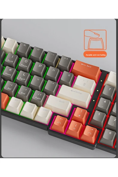 K780 Kablolu Mekanik Rgb Işıklı Klavye 78 Tuşlu Ingilizce Q Klavye Ev Ofis Mavi Switch - 5
