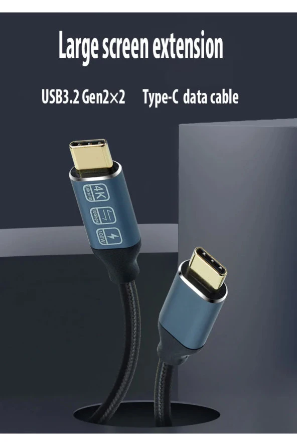 Type-C to Type-C Data ve Şarj Kablosu 20gbps 100W Akıllı Chip iPhone 15 Serisi Uyumlu 2 Metre ZR48 - Resim 2