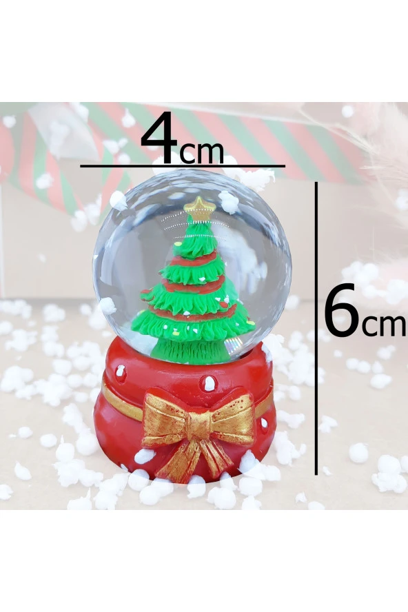 Çam Ağacı Cam Küre Masaüstü Aydınlatma Dekoratif Yılbaşı Doğum Günü Özel Tasarım 6cm x 4cm No:4 - 2