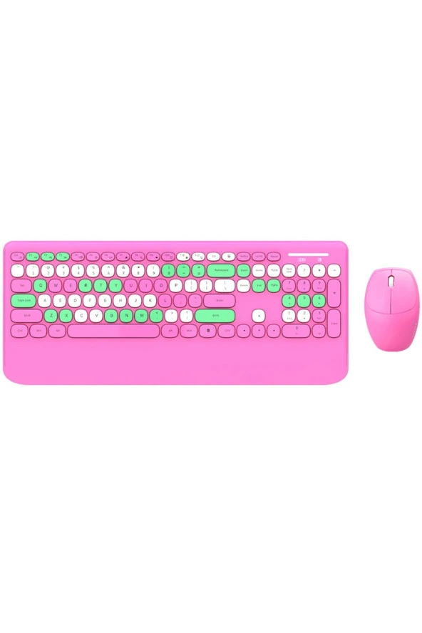 Kablosuz Klavye Mouse Set 106 Tuşlu İngilizce Q Klavye Bilek Destekli USB Dongle ile Bağlantı G100