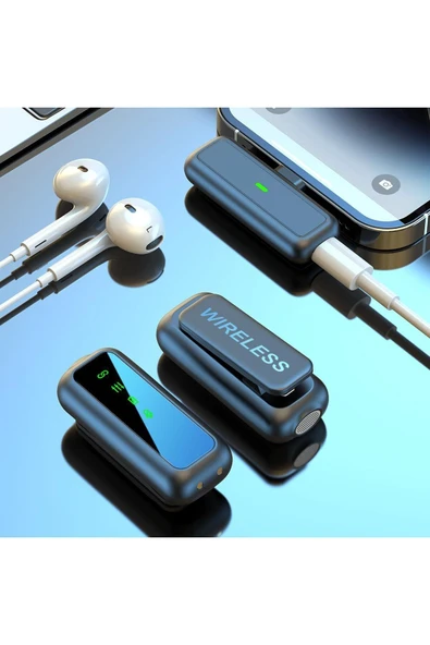 Iphone 15 Serisi Ve Android Uyumlu Kablosuz Yaka Mikrofonu Type-c Uyumlu Klipsli J11 - 4