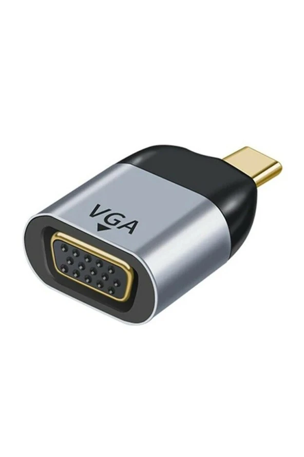 Type - C to VGA Çevirici Adaptör Macbook Notebok Uyumlu VGA Çevirici USB C to VGA Adaptör S1723