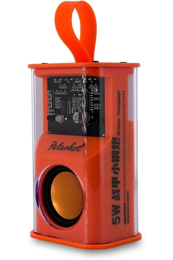 Mini Bluetooth Speaker Hoparlör Transparan Stereo Surround Kablosuz 5W Hoparlör İpli 500mAh Pil F36