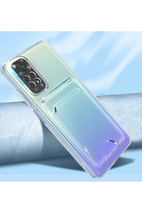 Xiaomi Redmi Note 11 Pro 5G ile uyumlu Kılıf Şeffaf ve Pürüzsüz Kartlıklı Şeffaf Z-Setra Clear - Resim 3