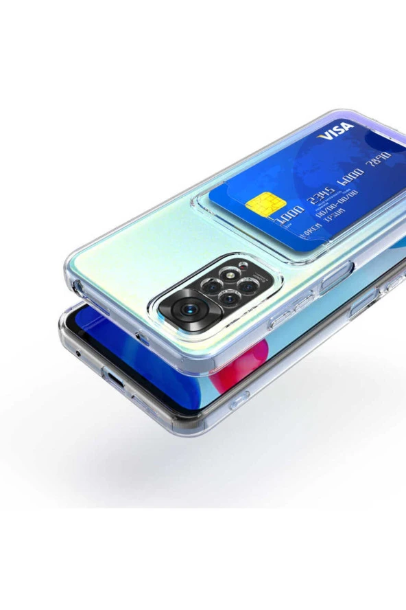 Xiaomi Redmi Note 11 Pro 5G ile uyumlu Kılıf Şeffaf ve Pürüzsüz Kartlıklı Şeffaf Z-Setra Clear - Resim 2