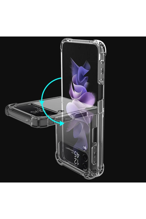 Galaxy Z Flip 4 ile uyumlu Kılıf Magsafe ile uyumlu Nitro AntiShock Transparan Köşeler Airbag Koruma - Resim 2
