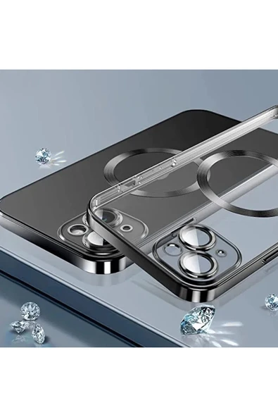 iPhone 14 Pro ile uyumlu Kamera Korumalı Kılıf Magsafe ile uyumlu Wireless Power-Magnet Kılıf - Resim 6