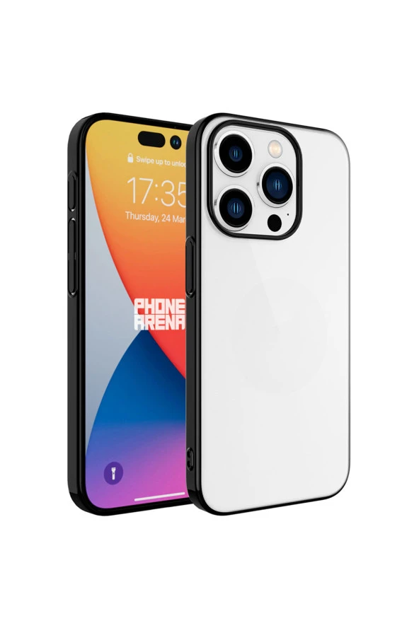 iPhone 15 Pro Max ile uyumlu Kılıf Şeffaf arka yüzey Sert PC Renkli Çerçeveli Z-Riksos Kapak ürün görseli