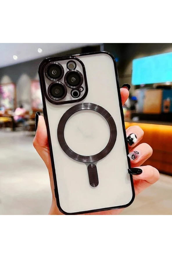 iPhone 14 Pro Max ile uyumlu Kamera Korumalı Kılıf Magsafe ile uyumlu Wireless Power-Magnet Kılıf ürün görseli
