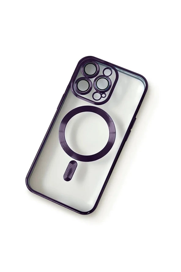 iPhone 14 Pro ile uyumlu Kamera Korumalı Kılıf Magsafe ile uyumlu Wireless Power-Magnet Kılıf - Resim 2