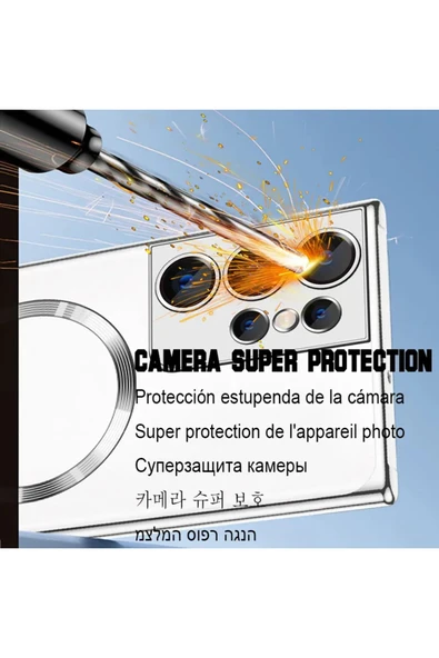 Samsung Galaxy S22 Plus ile Uyumlu Kamera Korumalı Kılıf Kablosuz Şarj Uyumlu Wireless Şarj Özellik - Resim 5