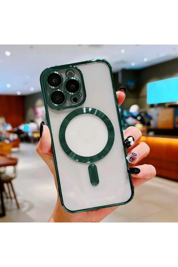 iPhone 15 Pro ile Uyumlu Kamera Korumalı Kılıf Magsafe ile uyumlu Silikon Kılıf ürün görseli