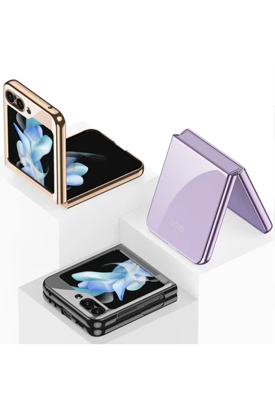 Samsung Galaxy Z Flip 5 ile uyumlu Kılıf 180° Açılıp Kapanabilir Kamera Lens Koruma - Resim 5