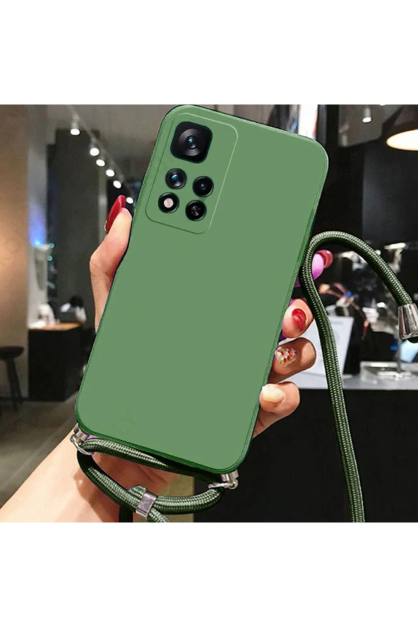 Tecno Camon 19 Neo Ipli Boyun Askılı Silikon Kılıf Dulcet Epiphany Kılıf Koyu Yeşil Uyumlu ürün görseli