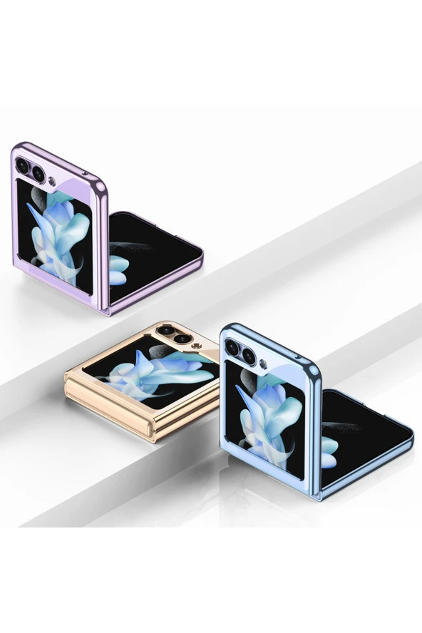 Samsung Galaxy Z Flip 5 ile uyumlu Kılıf 180° Açılıp Kapanabilir Kamera Lens Koruma - Resim 4