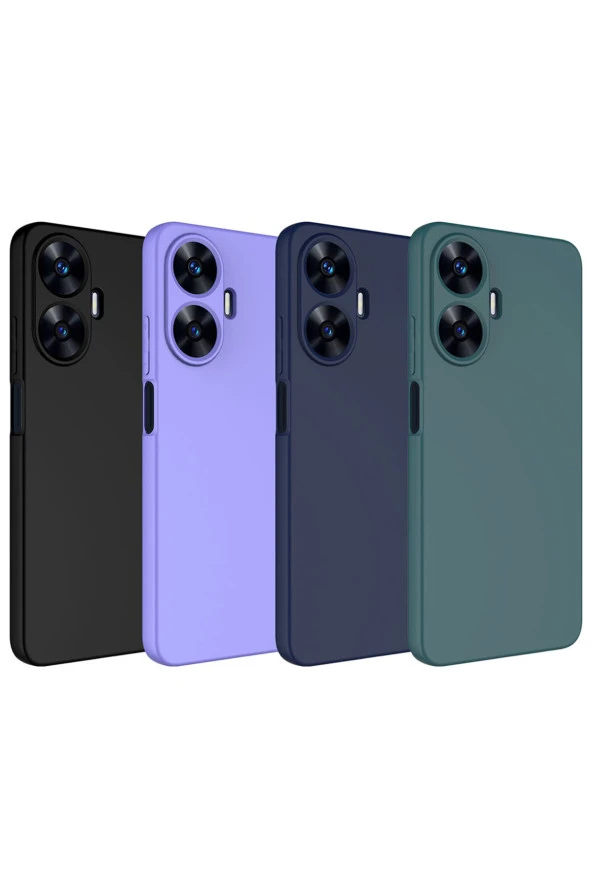 Realme C55 ile Uyumlu Kılıf Kadife Iç Yüzey Silikon Z-Mara Lansman Vieri Kılıf Lacivert - Resim 2