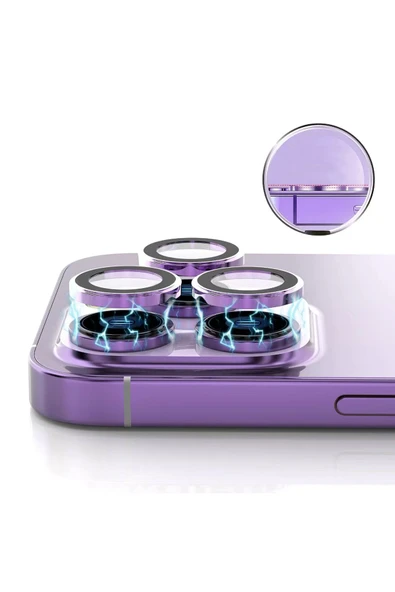 iPhone 14 Plus ile uyumlu Görüş Açısını Bozmayan Z-CL-12 Premium Advice Safir Kamera Lens Koruma - Resim 5
