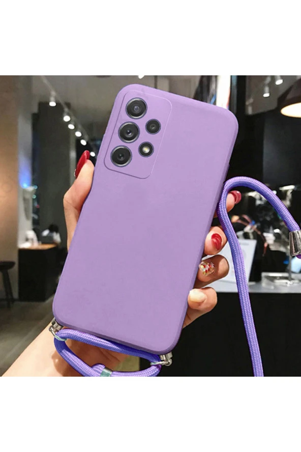 Tecno Spark 8C Ile Uyumlu Ipli Boyun Askılı Silikon Kılıf Dulcet Epiphany Kılıf Lila ürün görseli