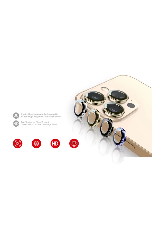 iPhone 15 Pro Max ile uyumlu Görüş Açısını Bozmayan Z-CL-12 Premium Advice Safir Kamera Lens Koruma - Resim 2