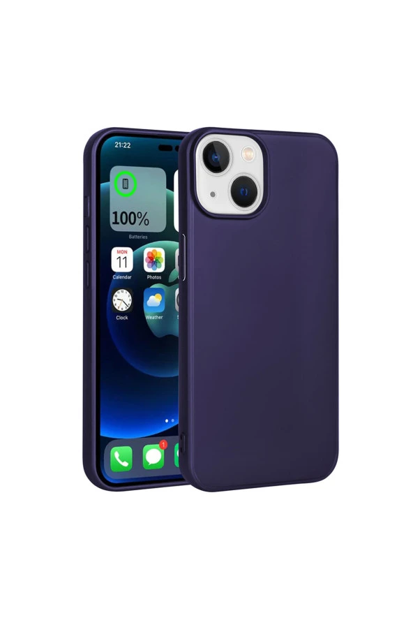 iPhone 15 Plus ile uyumlu Kılıf Soft ve pürüzsüz Premier Silikon Kapak Lacivert