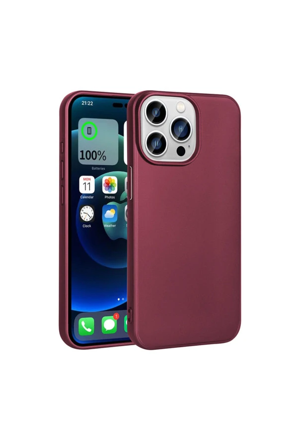 iPhone 15 Pro Max ile uyumlu Kılıf Soft ve pürüzsüz Premier Silikon Kapak Mürdüm ürün görseli