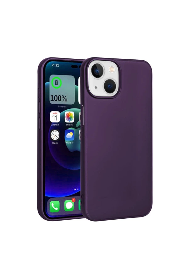 iPhone 15 ile uyumlu Kılıf Soft ve pürüzsüz Premier Silikon Kapak Derin Mor ürün görseli
