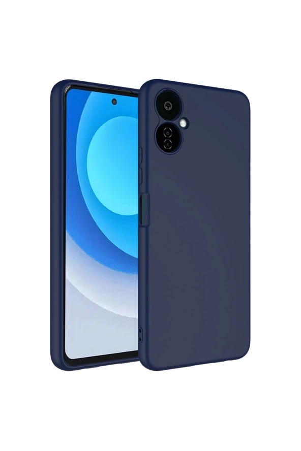Tecno Camon 19 Neo ile Uyumlu Kılıf Kadife Iç Yüzey Silikon Z-Mara Lansman Vieri Kılıf Lacivert