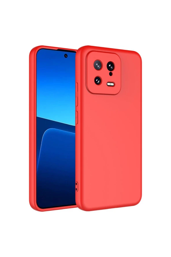 Xiaomi Mi 13 ile Uyumlu Kılıf Kadife Iç Yüzey Silikon Z-Mara Lansman Vieri Kılıf Kırmızı ürün görseli 1