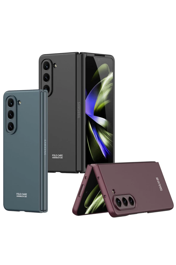 Galaxy Z Fold 5 Ile Uyumlu Kılıf Mat Görünümlü 180° Açılıp Kapanabilir Z-kıpta - Resim 2