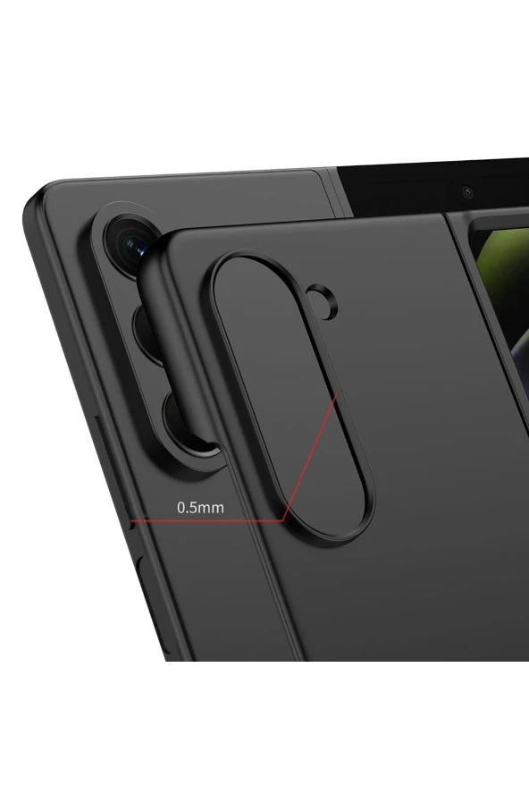 Galaxy Z Fold 5 Ile Uyumlu Kılıf Mat Görünümlü 180° Açılıp Kapanabilir Z-kıpta - Resim 3