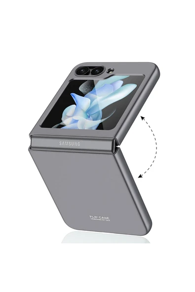 Galaxy Z Flip 5 Ile Uyumlu Kılıf Mat Görünümlü 180° Açılıp Kapanabilir Z-kıpta - Resim 7