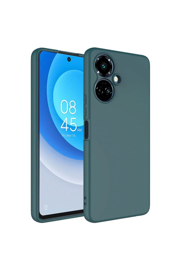 Tecno Camon 19 Pro ile Uyumlu Kılıf Kadife Iç Yüzey Silikon Z-Mara Lansman Vieri Kılıf Koyu Yeşil ürün görseli