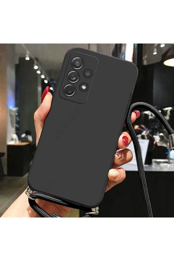 Tecno Camon 19 Neo Ile Uyumlu Ipli Boyun Askılı Silikon Kılıf Dulcet Epiphany Kılıf Siyah ürün görseli