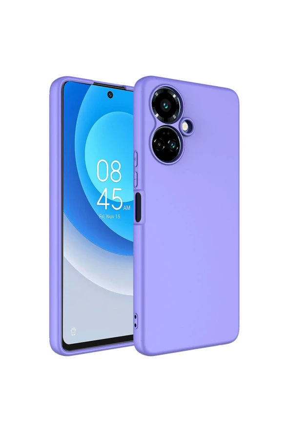 Tecno Camon 19 Pro ile Uyumlu Kılıf Kadife Iç Yüzey Silikon Z-Mara Lansman Vieri Kılıf Lila