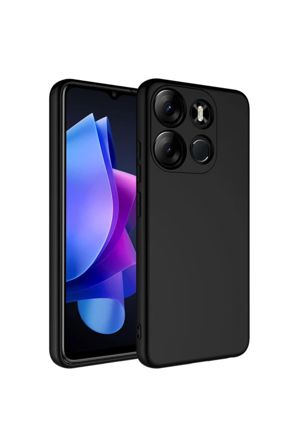 Tecno Spark Go 2023 ile Uyumlu Kılıf Kadife Iç Yüzey Silikon Z-Mara Lansman Vieri Kılıf Siyah ürün görseli