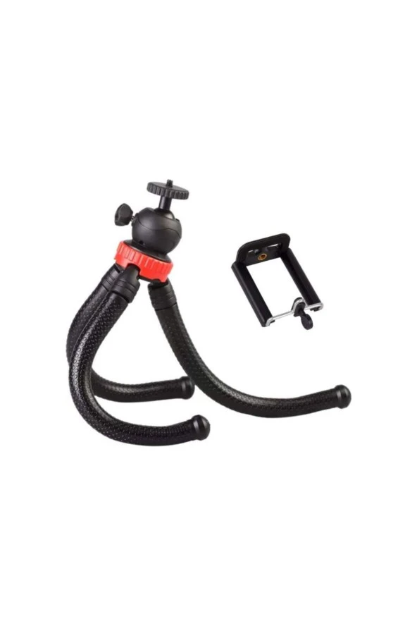 Flexible Youtuber 30cm Ahtapot 360 Derece 320gr Selfie Telefon Tutuculu 3 Ayaklı All in one Tripod ürün görseli