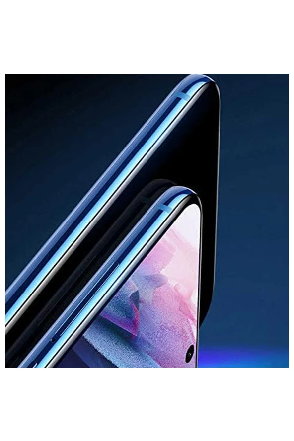 Galaxy S23 Fe ile Uyumlu Ekran Koruma Nano Kenarları Sert Seramic Siyah Çerçeveli 9H Sağlamlık - Resim 3