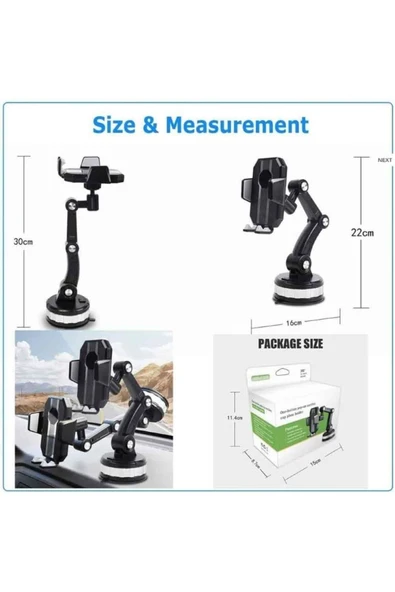 Araç İçin Telefon Tutucu Ayarlanabilir Temizlenebilir Torpido Cam Yada Sunroof Uygulanabilir FCZ031 - 7